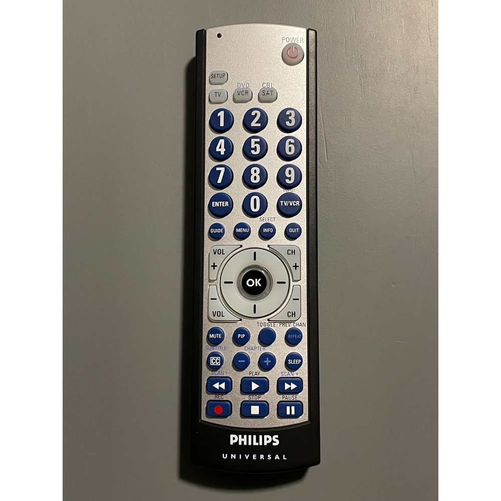 Philips SRU3003/27 3 Device Universal Remote Control TV‎ DVD VCR CBL SAT TESTED